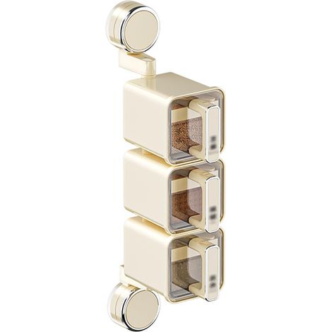 Pots à épices transparents et hermétiques, empilables, blancs, à suspendre au mur, au réfrigérateur ou dans un placard. (1/5)