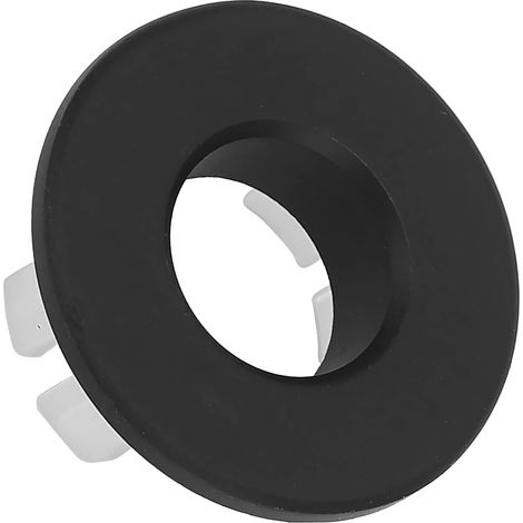 Lntyq Waschbecken-Überlaufring, Waschbecken-Überlaufringe, Messing-Waschbecken-Überlaufabdeckung, rundes Waschbeckenloch für Bad, Küche (schwarz) (1/4)