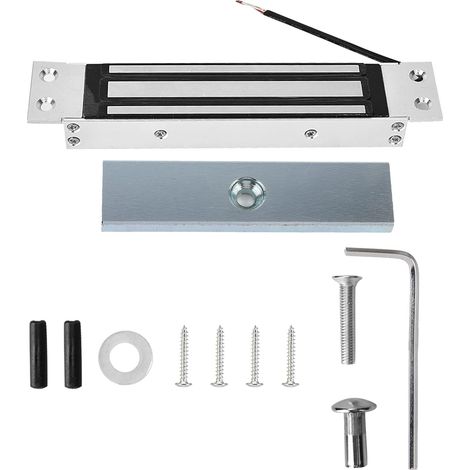Serrure magnétique électrique étanche 180 kg Force de maintien pour porte de contrôle d'accès 12V argent pour porte en bois porte en verre porte en métal (1/5)