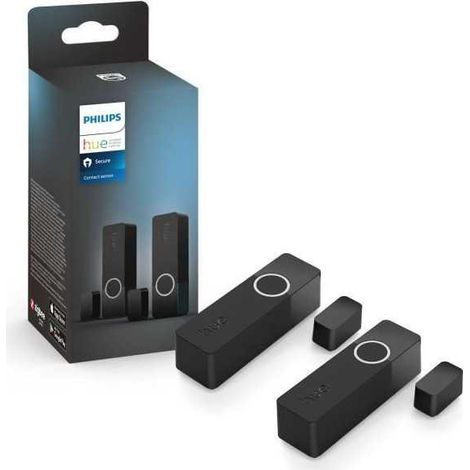 Capteurs de contact - Philips Hue - Secure - x 2 - Noir - Installation facile - Contrôle via application