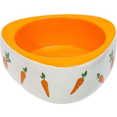 Bassin de nourriture pour lapin Fournitures pour animaux de compagnie Bol en céramique Mignon dessin animé Carotte Lapin Bol d'alimentation pour lapin