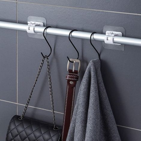 8 supports de tringle à rideaux blancs (1/3)