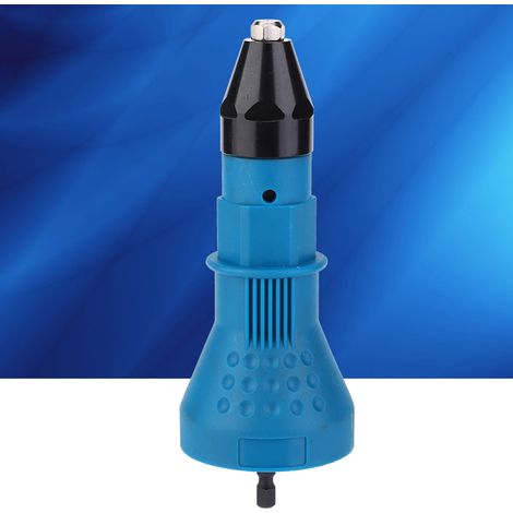 Adaptateur pour pistolet à riveter électrique, adaptateur pour rivets, kit d'outils pour rivets compatible avec les perceuses, bleu (1/5)