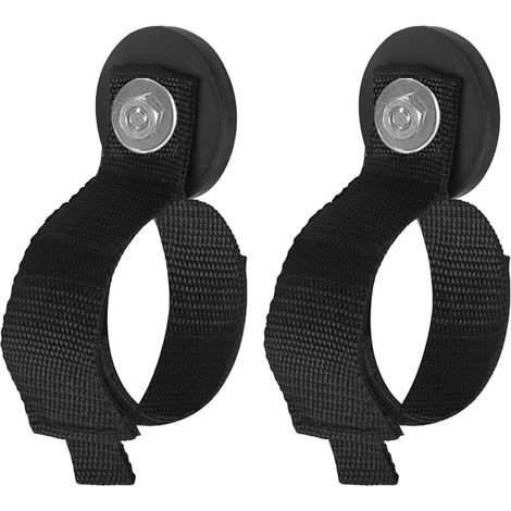 Lot de 2 Crochets Magnétiques, Crampons Muraux avec Sangle Réglable, Support Rallonge Robuste Force d'Attraction 10KG Crochet Aimanté Puissant pour Câbles Suspendus, Tuyaux, Corde d'atelier, Jardin (1/5)