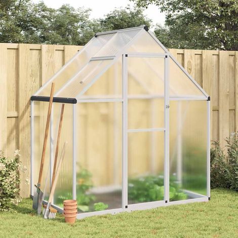 Greenhouse with Base Frame Silver 169x114x195 cm Aluminium vidaXL (1/5)