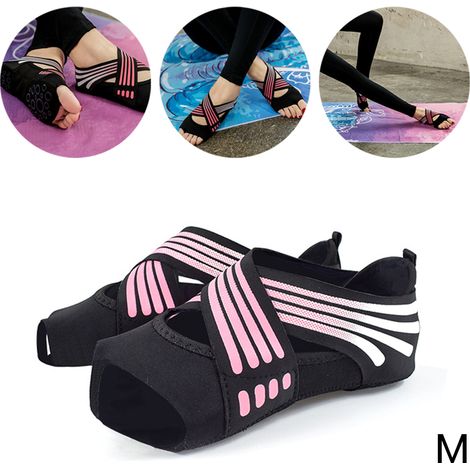 Chaussettes Yoga - 5 Doigts - Semelles Antidérapantes En Silicone - Pour Yoga Pilates Barre - Taille Unique - Par 1 Paire (1/5)