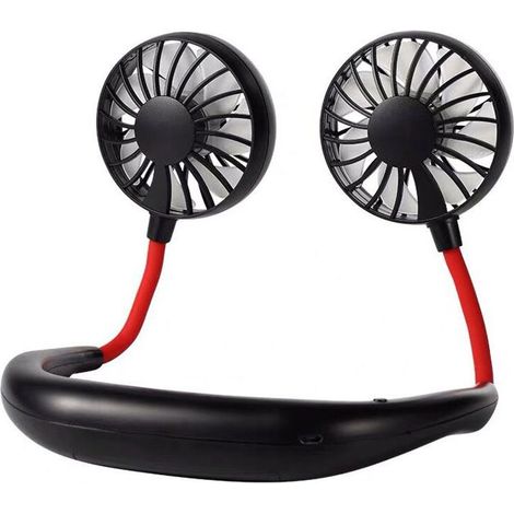 Nouveau ventilateur de cou silencieux rechargeable USB pour étudiants, portable et compact, idéal comme cadeau ou en vente en gros, noir classique. (1/4)