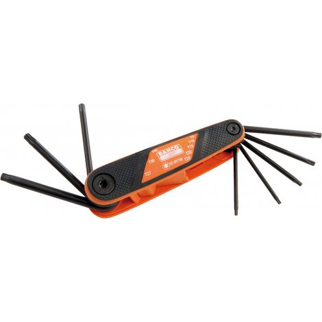 BAHCO - Jeu de clés mâles TORX® repliable, finition phosphatée et poignée souple - 8 pcs