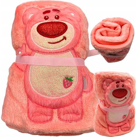 Manta de invierno Lotso con diseño de osito de peluche de Toy Story, cálida y de forro polar, 80x100