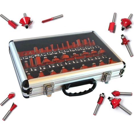 Frese Legno Gambo 8 Mm X Pantografo Cornici Set Kit 35 Fresa In Valigetta (1/3)