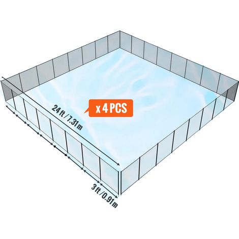 Valla para piscina, construcción duradera, instalación rápida, 4x96 pies (1/2)