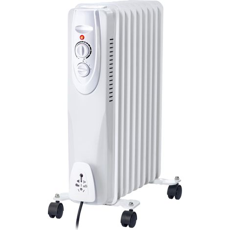 Radiateur d'huile, 9 éléments, 2000W. Blanc (1/5)