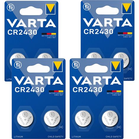 Pile bouton au lithium Varta CR 2430 pour télécommande de montre 3V (2 unités x4) (1/4)