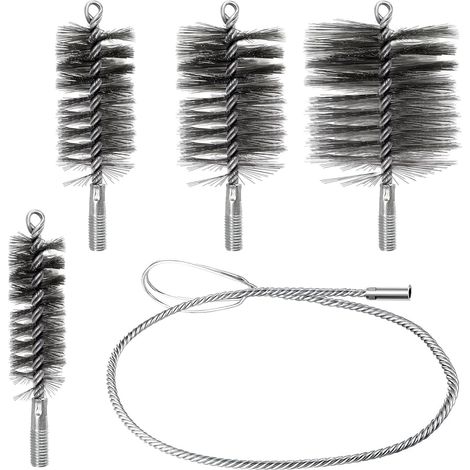 4-teiliges Schornsteinreinigungsbürsten-Set, flexibles Lüftungsreinigungsset, inklusive Bürsten (30/50/80/150 mm) (1/5)