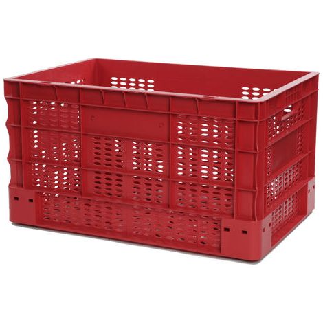 Bac EUROBOX Ajouré - 600X400XH330- Rouge - Matériel CHR Pro