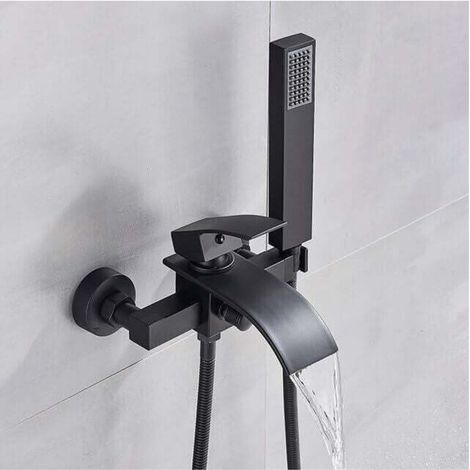 Chrome Bathtub Faucets Bath Shower Set Waterfall Bathtub Mixer Tap Dual Control Wall Mounted Shower Faucet MUMU (1/4)
