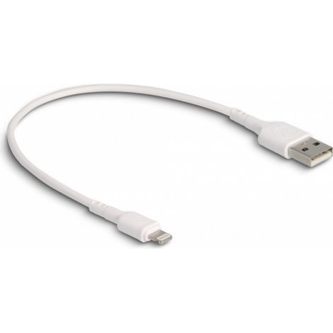 Delock USB-Ladekabel USB 2.0 Apple Lightning Stecker, USB-A Stecker 0.30 m Weiß 87866 (1/2)