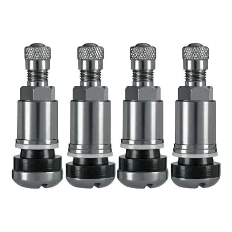 Valve Pneu Voiture, Valve Tubeless 11.3 mm, Tige Valve Métal avec Capuchon, Valves Universelles pour Jantes Aluminium Voiture Moto Camion (1/5)