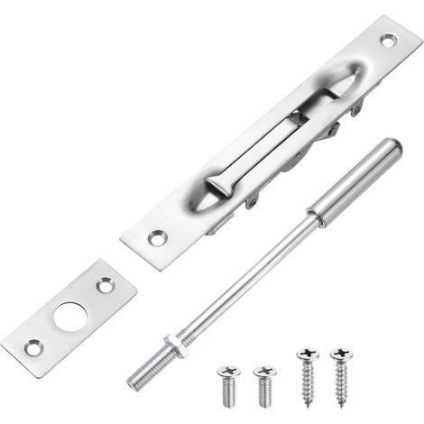 1 Pack Verrou Encastré À Tige Avec Prolongateur, 6 Pouces Verrou Encastré Pour Porte En Acier Inoxydable, Serrure De Sécurité Dissimulée Pour Portes Françaises Doubles (1/5)
