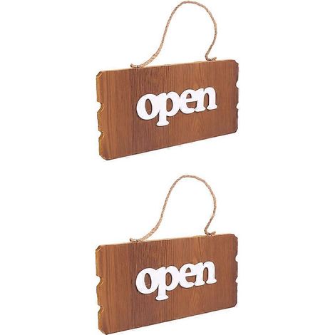 Panneau de porte en bois double face « Ouvert » et « Fermé » (lot de 6) (1/5)