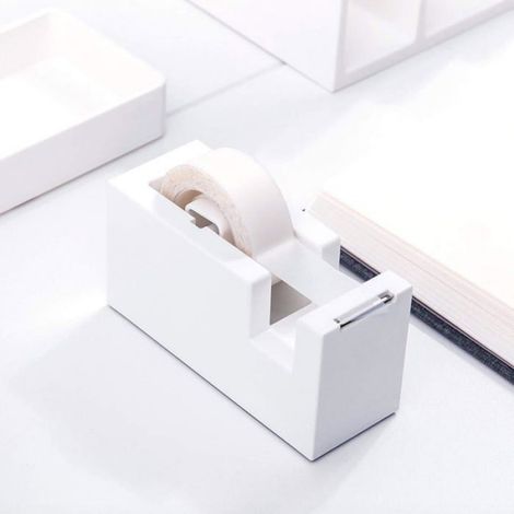 Dévidoir De Ruban Adhésif - Base Antidérapante En Silicone - Pour Bureau École Maison - Compatible Ruban 19 À 25 mm - 1 Pièce (1/5)