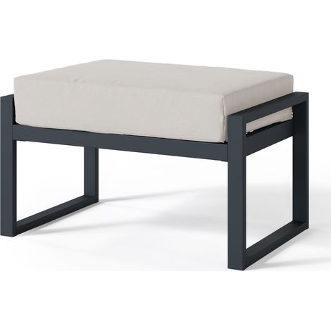 Selsey Dywilly Gartenhocker mit wasserabweisendem Stoff, Grau/Schwarz (1/3)