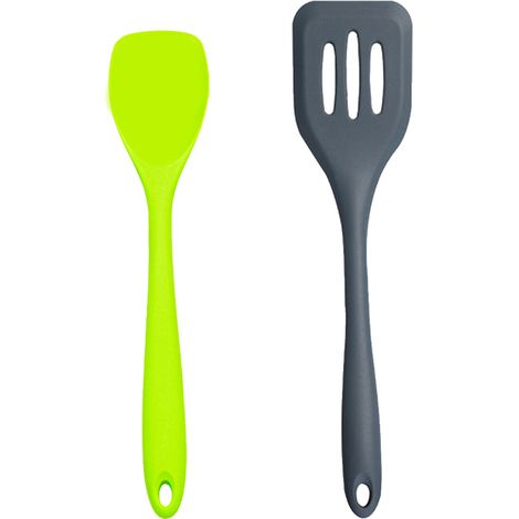 Ensemble Ustensiles Cuisine Silicone - Spatule Salade Et Egouttoir - Compatible Revetement Antiadhesif - Lot De 2 Pieces (1/5)