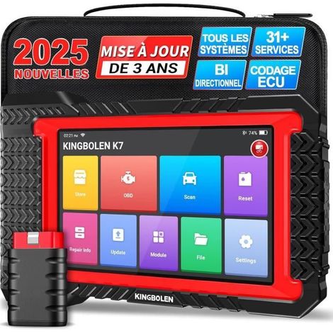 Valise de diagnostic auto - KINGBOLEN - K7 - 31 services - Codage ECU - Écran LCD 7 pouces