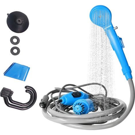 Camping Douche Portable,Kit Douche de Camping,Douche de Camping Douche Portable Douche extérieur,Douchette Portable 12V Douche extérieure,pour Camping,Randonnée,Nettoyage de la Voiture (1/5)