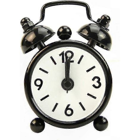 Runder analoger Wecker mit Batterie, niedliches Design für Nachttisch oder Schreibtisch, kompakter Tischwecker, batteriebetrieben, Miniaturmodell für Zuhause. (1/4)