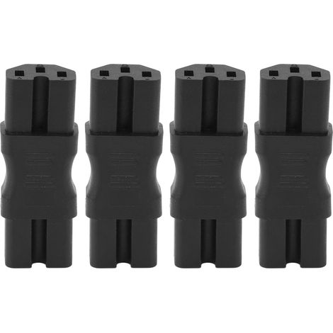 Lot de 4 adaptateurs secteur IEC320 C15 vers IEC320 C15, adaptateurs secteur professionnels robustes pour ordinateurs. (1/5)