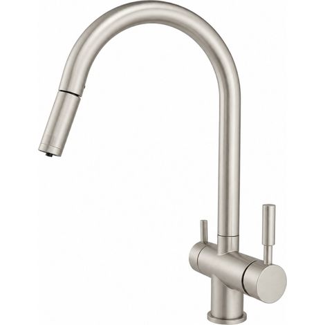 Shurity 411 Rubinetto da cucina con Doccetta estraibile 4 vie Nickel Spazzolato (1/2)