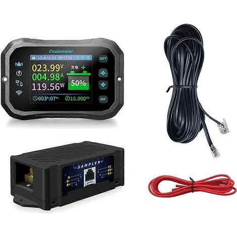 KM110F Coulomb-Messgerät mit WLAN, hochpräzise bidirektionale Stromerkennung, zeigt die Batteriespannung für Wohnmobile und Elektrofahrzeuge an (1/5)