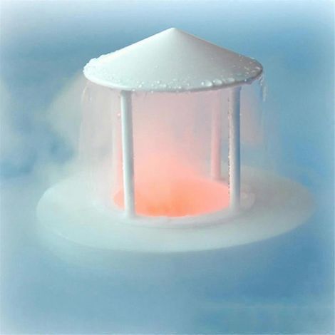 Diffuseur de brume flottante, humidificateur ultrasonique, générateur de brume, fontaine à eau nébuliseur pour mini-piscine et bassin (noir) (1/5)