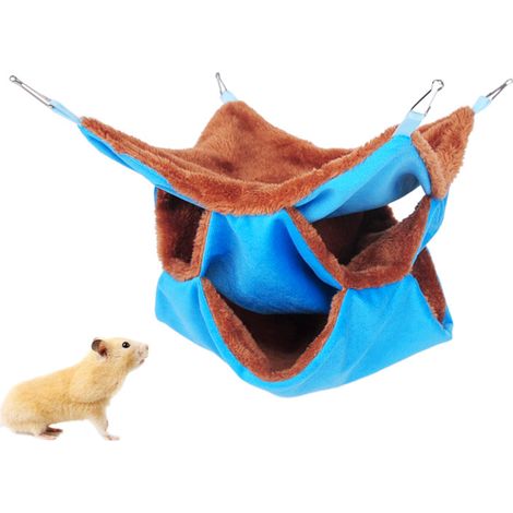 Hamac Pour Rongeurs - 30 x 30 cm - Tissu Peluche Doux avec Boucle Métallique - Convient Hamster Souris Rat Dègue Sucré Cobaye Hérisson - 1 Pièce (1/5)