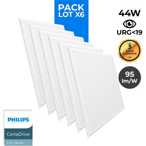 Pack De 6 Paneles LED Slim 60X60 Cm - Driver Philips - 44W - - Blanco Frío (1/5)