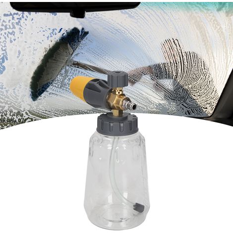 Pulvérisateur de mousse haute pression 4000 psi, pistolet à eau, pulvérisateur de mousse multifonctionnel, pistolet haute pression, interface de connexion rapide 1/4" NPT, jaune souci entièrement tran (1/5)