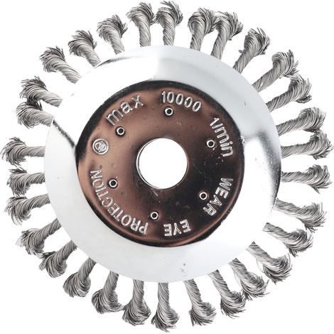 Brosse à gazon en acier inoxydable avec tête de coupe-bordures pour le nettoyage des outils de jardin (200 mm) (1/5)