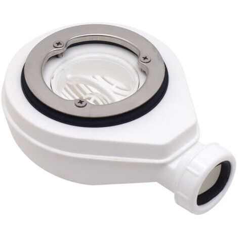 kit de trou de vidange de bac de douche, blanc, Kit de vidange bac de douche, drain de douche avec siphon, Raccords pour Receveur de douche (1/5)