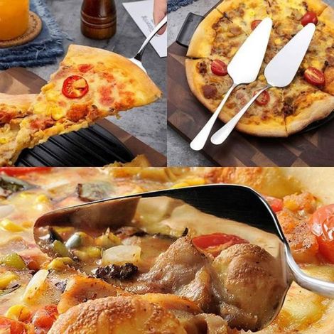 Pelle à Tarte2 Pcs Pelle à Tarte23 cm Pelle à Gateau en Acier Inoxydable 430 Pelle à Pizza Ensemble Couverts Couteau à Gâteau (1/4)