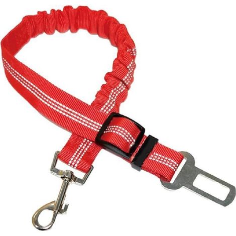 1 Ceinture de sécurité pour chien, réglable, élastique, réfléchissante, métal, voyage en voiture (1/4)