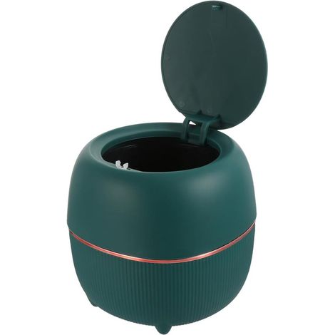Poubelle créative avec couvercle pour bureau, poubelle en plastique compacte pour chambre, bureau et salon, organisateur de déchets, paon (1/5)