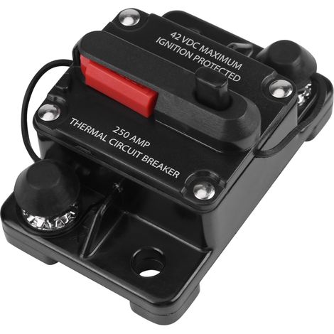 Disjoncteur en ligne pour autoradio DC12V-42V à réarmement manuel (250 A) (1/5)