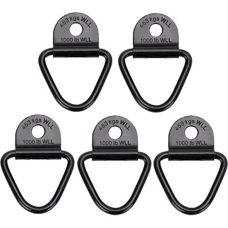 [JAMAIS UTILISÉ]Lot de 5 Crochets d'Ancrage Remorque Cargaison Anneaux en V Noirs Forgés Capacité 1000 Lb