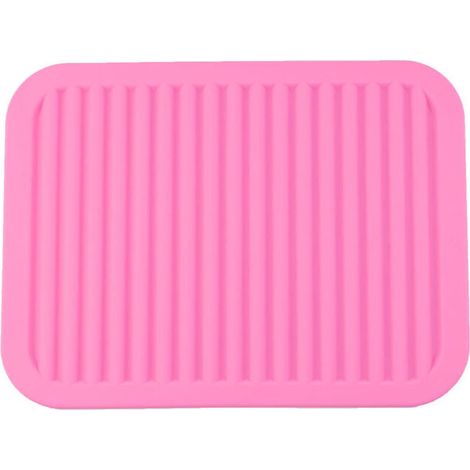 Porte-pot de trépied chaud de Triomphe, trépied sec polyvalent, tapis de table de cuisine, antidérapant, flexible, durable, résistant à la chaleur, rose rectangle 23 30cm (1/5)