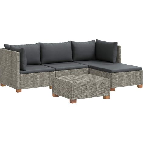 5 pz Set Lounge in Rattan con Cuscini GENDT Rattan naturale vidaXL (1/5)
