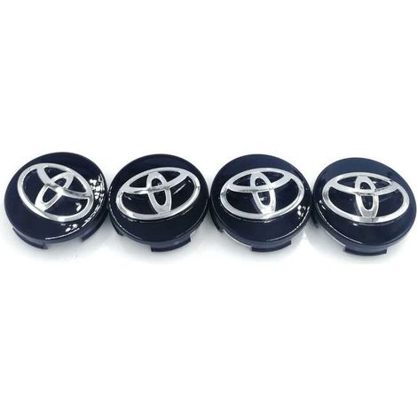 Jante centrale 62mm pour Toyota avec badge logo - Noir (1/3)