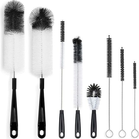 8 brosses de nettoyage : goupillon, goupillon, écouvillon, goupillon et verre avec crochets de suspension (1/4)
