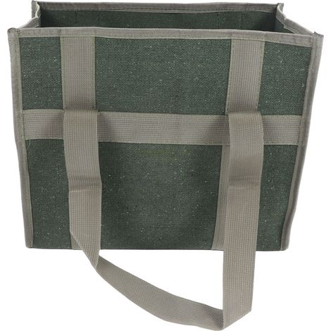 Sac à outils à large ouverture, toile kaki, grande capacité, résistant à l'usure et imperméable, pour électricien, 35 x 29 x 17 cm (1/5)
