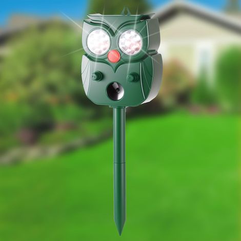 Repelente ultrasónico de energía solar para gatos, repelente de mascotas, repelente de jardín, repelente de mapaches, repelente de perros y martas con energía solar y luz intermitente. (1/5)